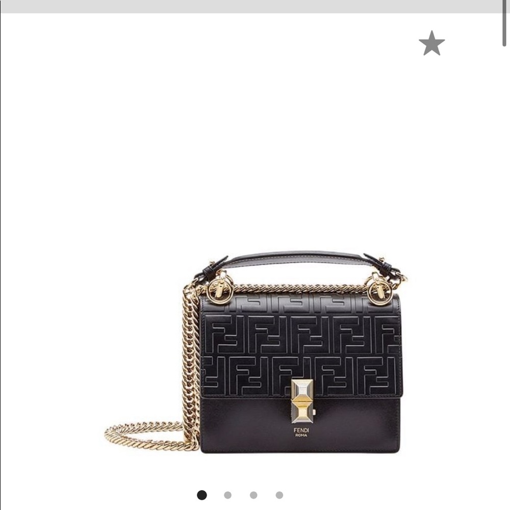 Fendi ‘Kan’ black leather shoulder bag